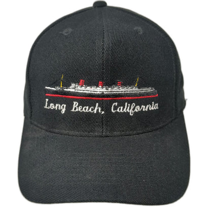 Otto Cap Snapback Black One Size Long Beach California Queen Mary Ship Hat Green