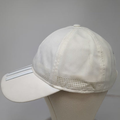 Adidas Baseball Cap White One Size Climacool Perforated 3-Stripe Strapback Hat