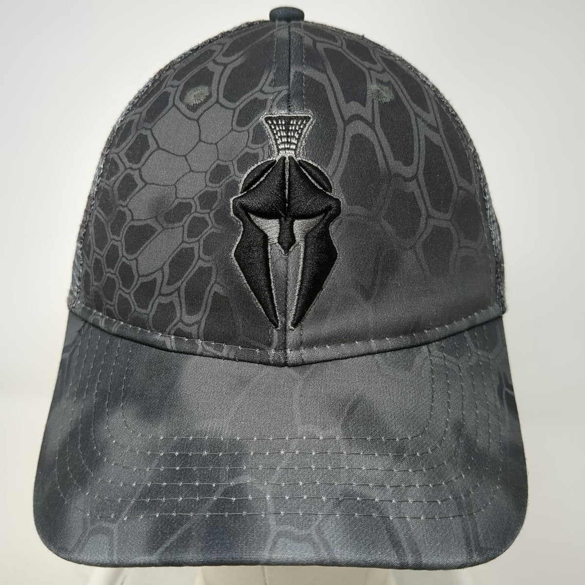 Kryptek Trucker Hat Gray One Size Typhon Camo Spartan Helmet Snapback Mesh