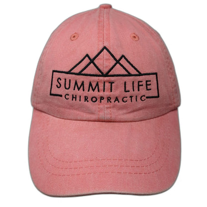 Adams Pink Baseball Cap One Size Summit Life Chiropractic Mountain Strapback Hat