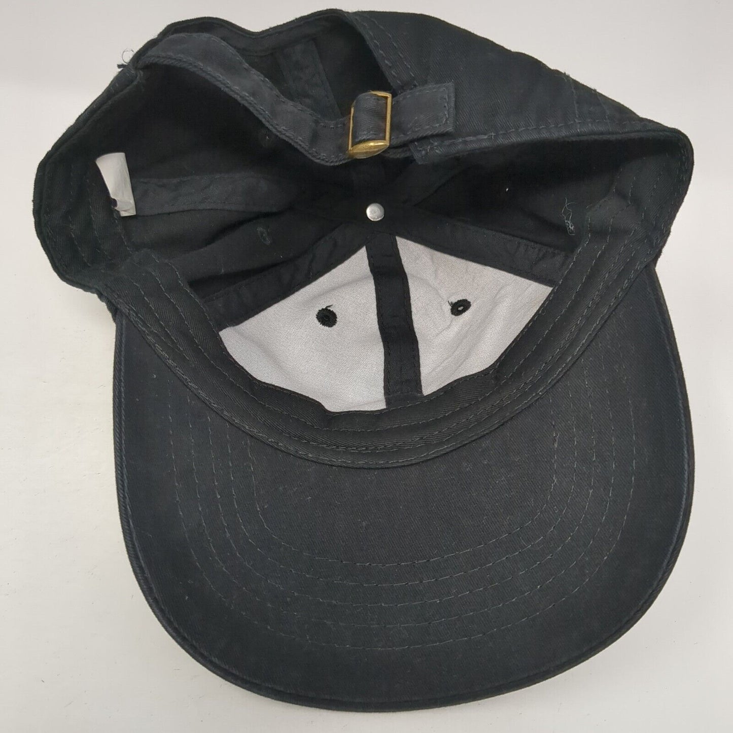 Unbranded Slideback Hat Black Soot 6 Panel Vent Holes Blank Outdoor