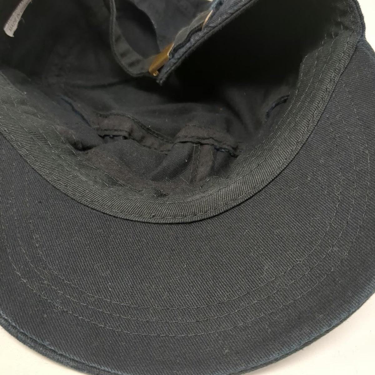 Baseball Cap Black One Size Side Pocket Slideback Adjustable Cotton Army Hat