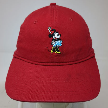 Disney Minnie Mouse Embroidered Baseball Cap Red One Size Slideback Hat Strap