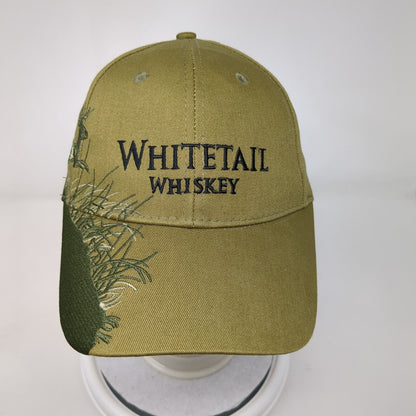 Whitetail Whiskey Strapback Hat Green OSFA Embroidered Deer 6 Panel Cotton