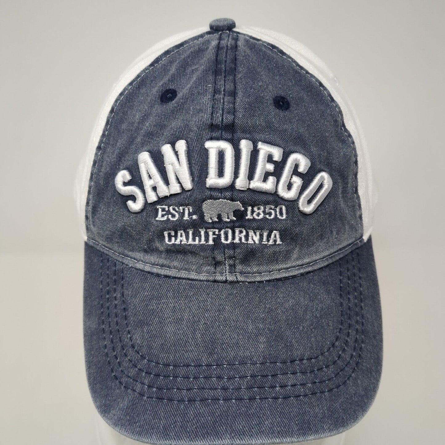 San Diego California Est. 1850 Strapback Hat Blue OS Adjustable Embroidered