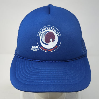 Web Sites & Services Snapback Rope Trucker Hat Blue One Size Mesh Back