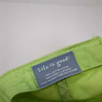 Heart Beach Wave Slideback Hat Green One Size Adjustable Life Is Good