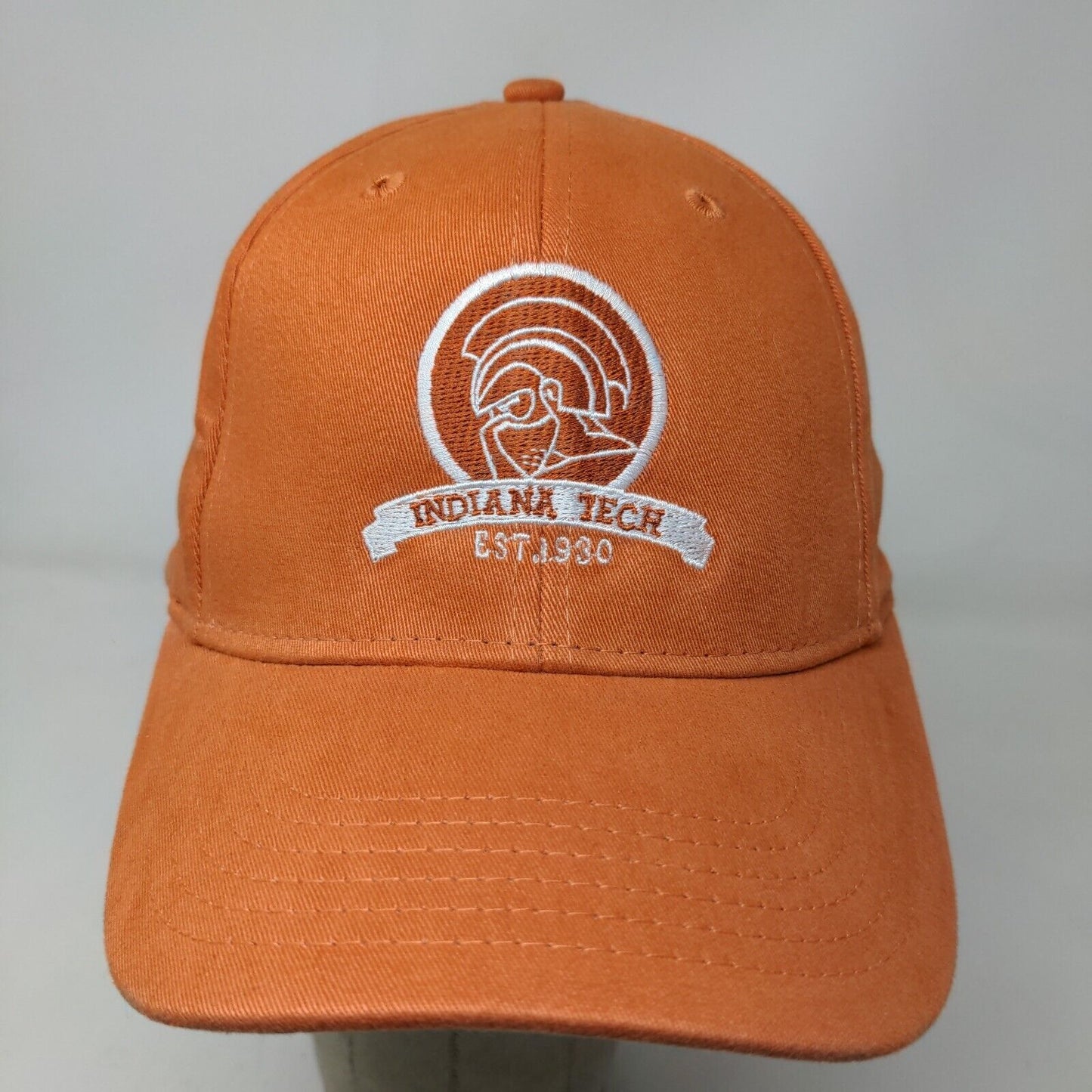 Unbranded Men's Fitted Hat Orange Size S/M Embroidered Indiana Tech Logo