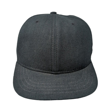 New Era Fitted Hat Black 6 7/8 Solid Blank 6 Panel Vent Holes Outdoor