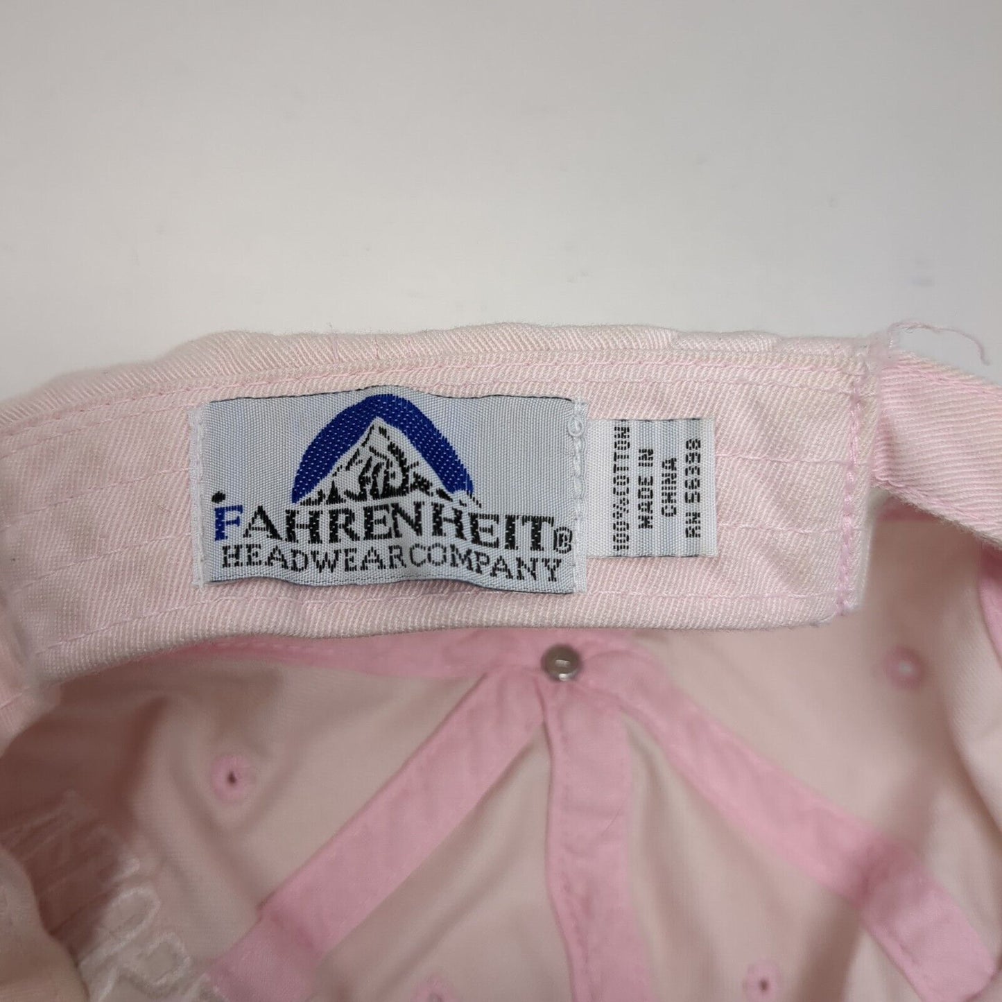 Minnesota USA Slideback Hat Pink OSFA Adjustable Embroidered Fahrenheit