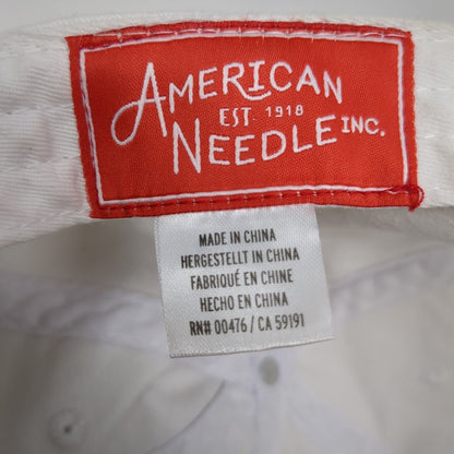 American Needle Slideback Hat White One Size Adjustable Solid 6 Panel
