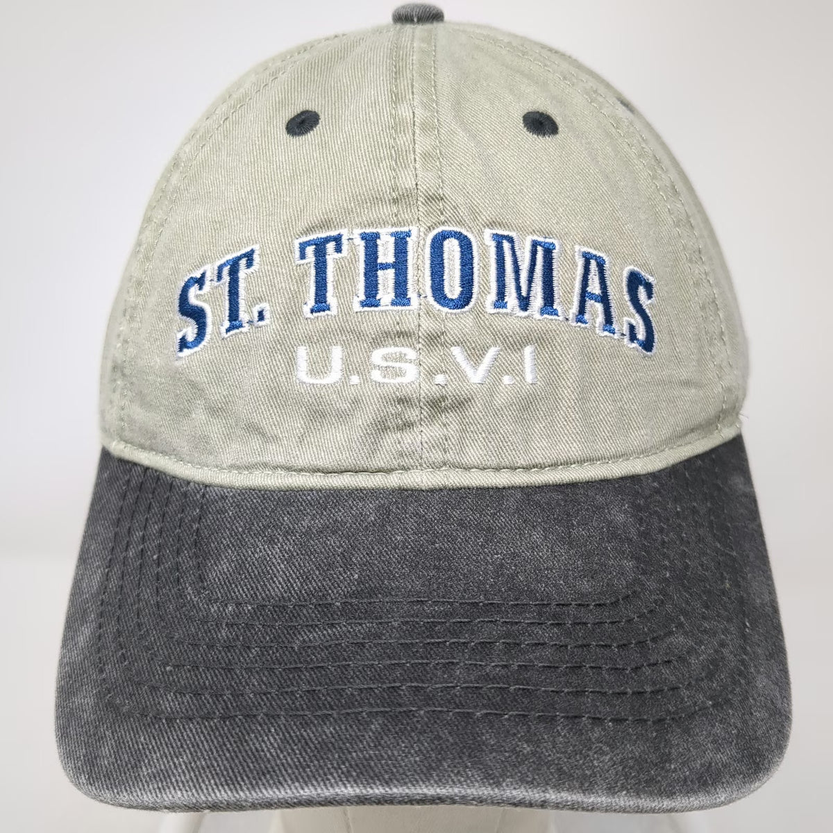 Paradise Mix St. Thomas USVI Baseball Cap Green OSFM Slideback Contrast Bill Hat