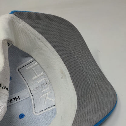 Huk Fishing Fitted Trucker Hat Blue S-M Breathable Mesh Back A-Flex Vented Holes