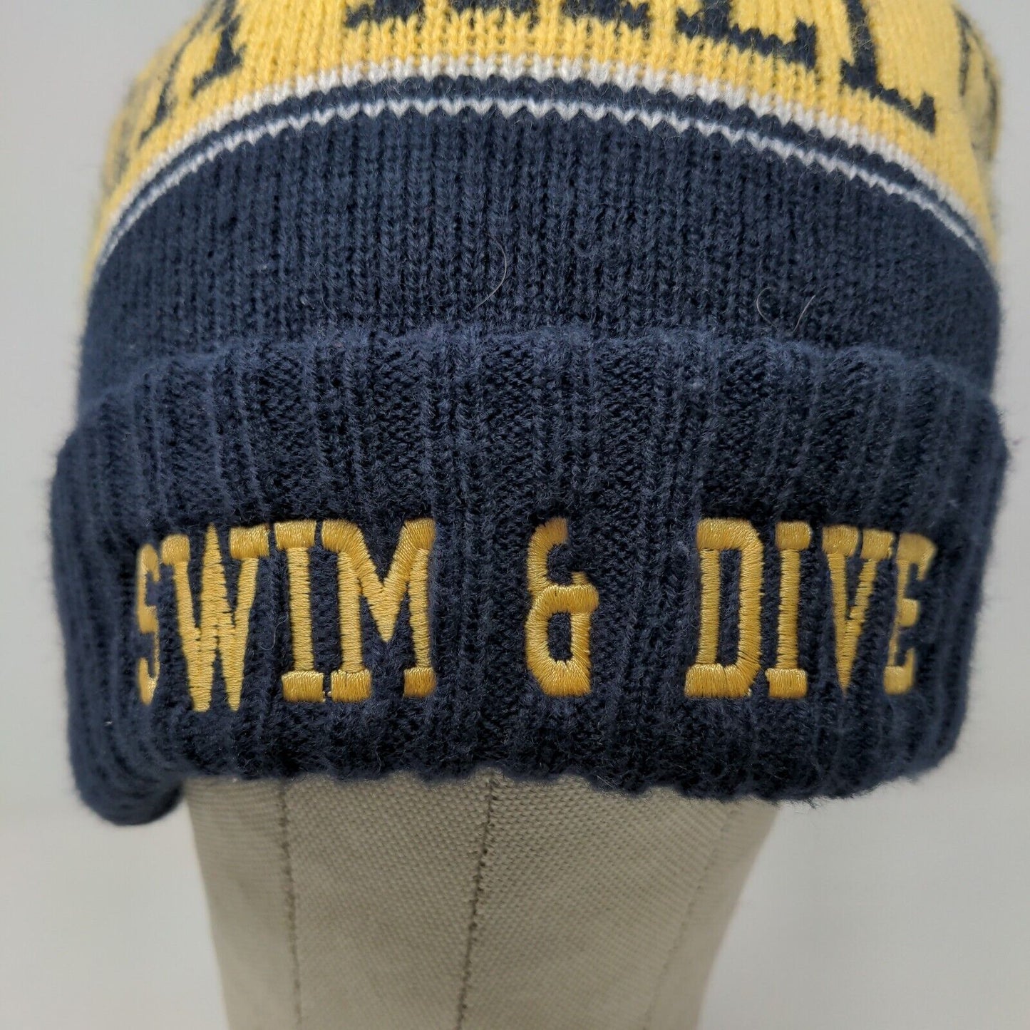 Oak Hill Golden Eagles Swim & Dive Men's Knit Beanie Hat Blue Gold Size OS