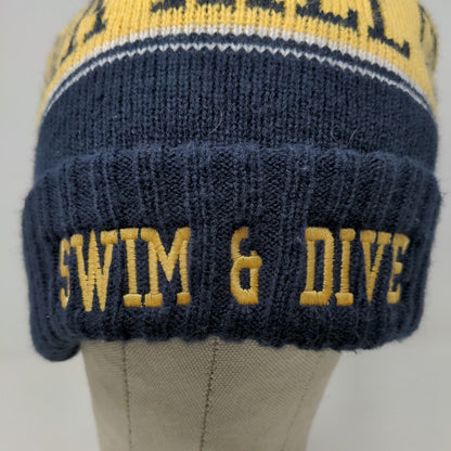 Oak Hill Golden Eagles Swim & Dive Men's Knit Beanie Hat Blue Gold Size OS