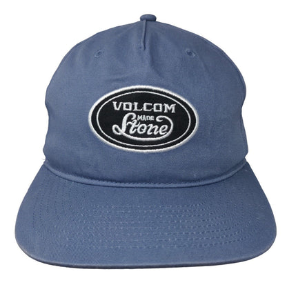 Volcom Made Stone Snapback Hat Blue One Size Adjustable Embroidered 6 Panel