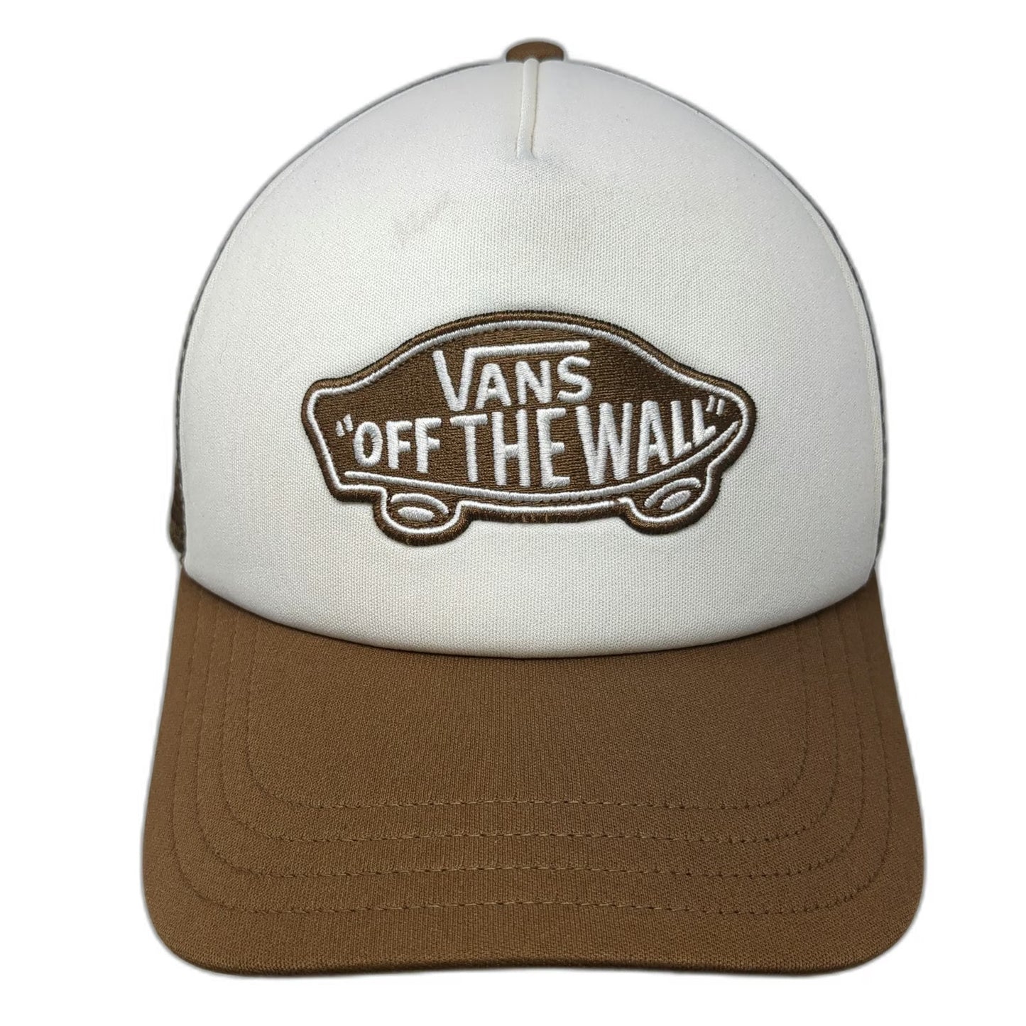 Vans Trucker Hat Brown One Size Off The Wall Skateboard Logo Mesh Back Patch