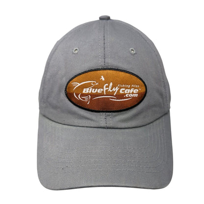Blue Fly Cafe Strapback Hat Gray One Size Adjustable BFX Fishing Flies