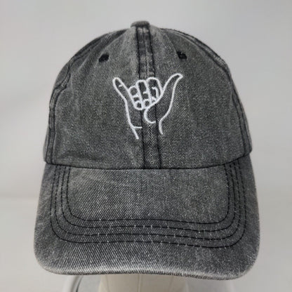 Shaka Sign Slideback Hat Gray One Size Embroidered Adjustable 6 Panel