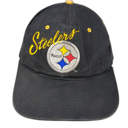 Pittsburgh Steelers NFL AJD Snapback Hat Black One Size Script Green Underbrim