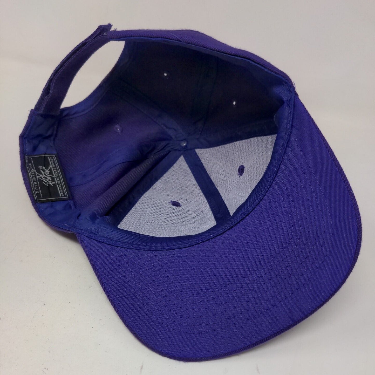 City Hunter Men's Strapback Hat Purple Blank 100% Polyester Adjustable