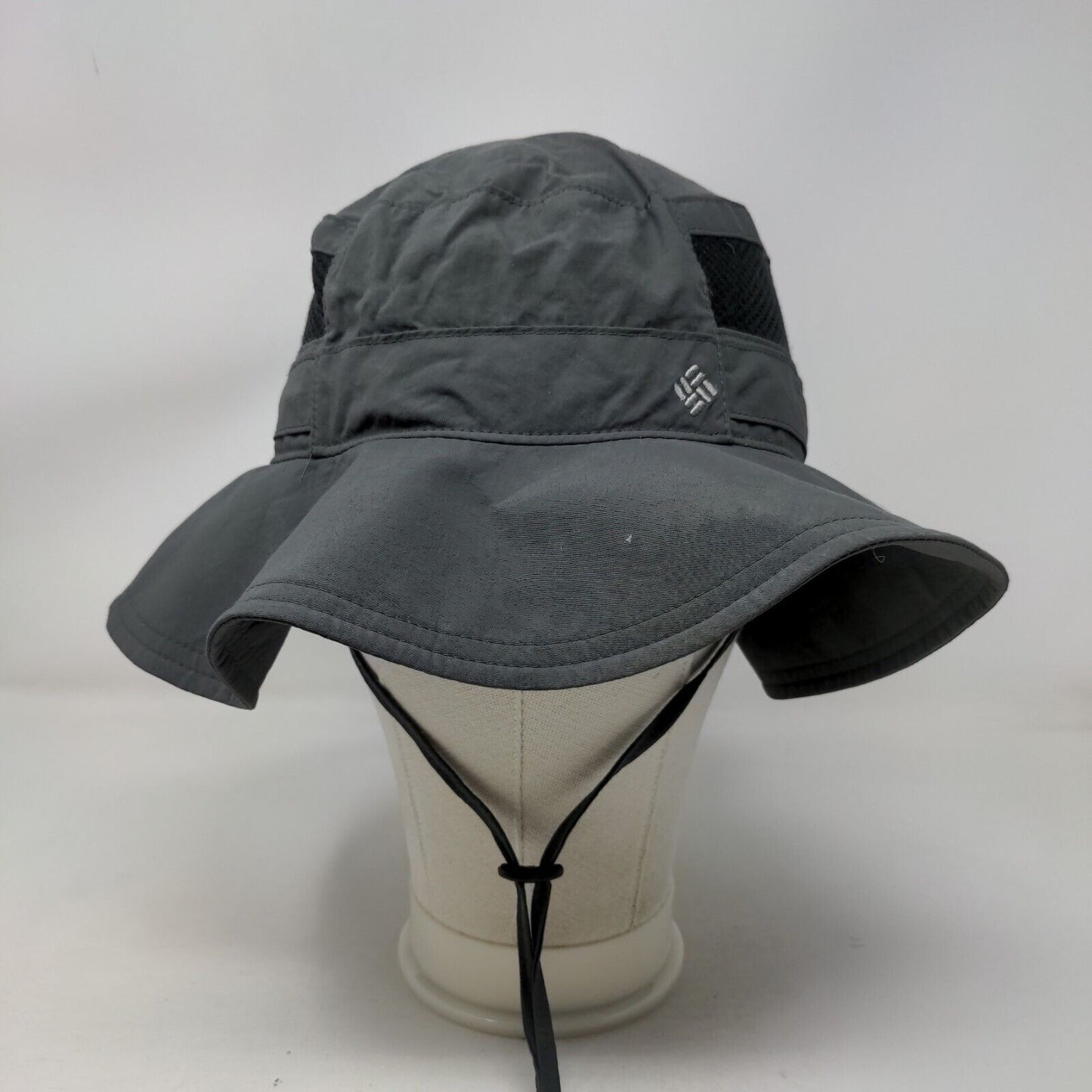Columbia Fisherman Bucket Hat with String Gray One Size Breathable Mesh Hiking