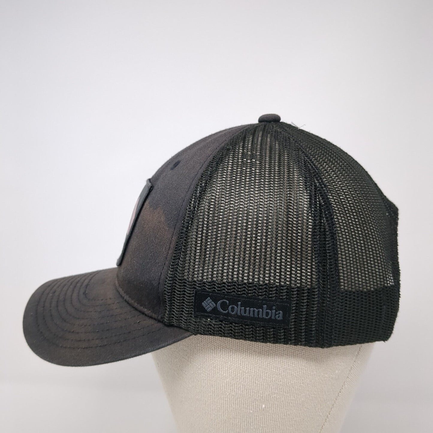 Columbia Patch Snapback Trucker Hat Black One Size Mesh Back 6 Panel