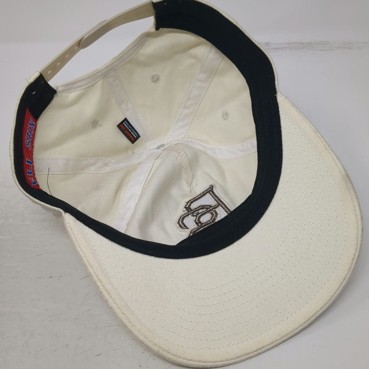 Punk Inc 5 Panel Beige Hat One Size Intertwined BS Logo Eli Sux Snapback Cotton
