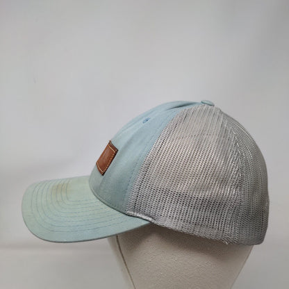 Smith Leather Patch Snapback Mesh Back Trucker Hat Blue M/L Colorblock
