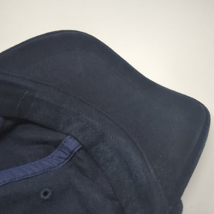 Eddie Bauer Slideback Hat Blue One Size Solid Adjustable Leather Strap