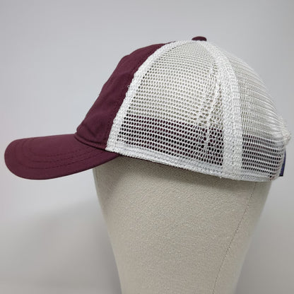 Patagonia Trucker Hat Red One Size Mesh Back Snapback Mountain Logo Adjustable