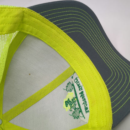 Pacific Headwear Trucker Hat Gray One Size Green Meadows Landscaping Mesh Logo