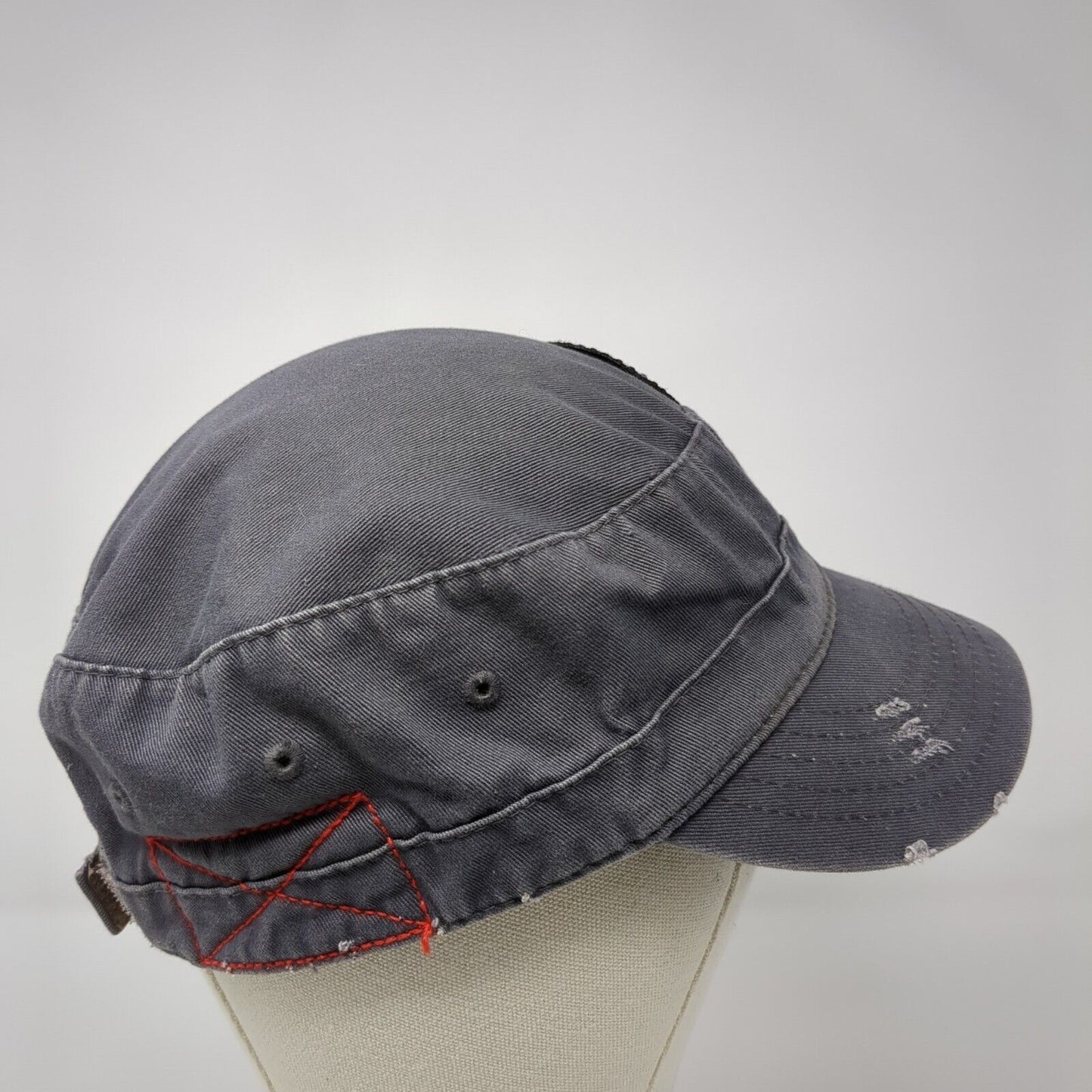 Fleur De Lis Bling Strapback Cadet Army Hat Gray One Size Rhinestone HG