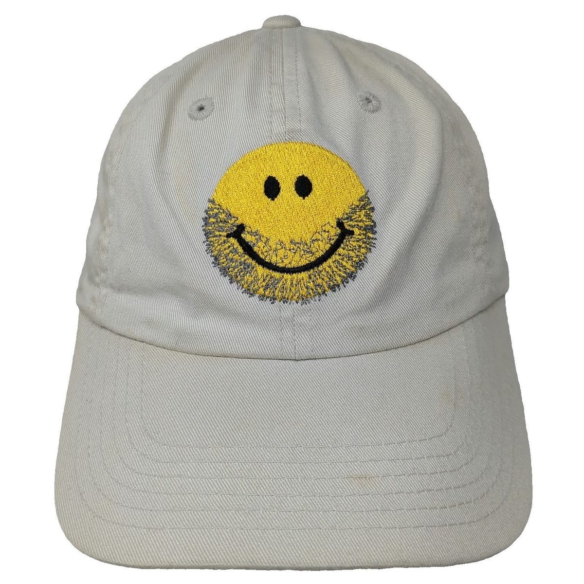Jeep Baseball Cap Beige One Size Bearded Smiley Face Adjustable Strapback Hat