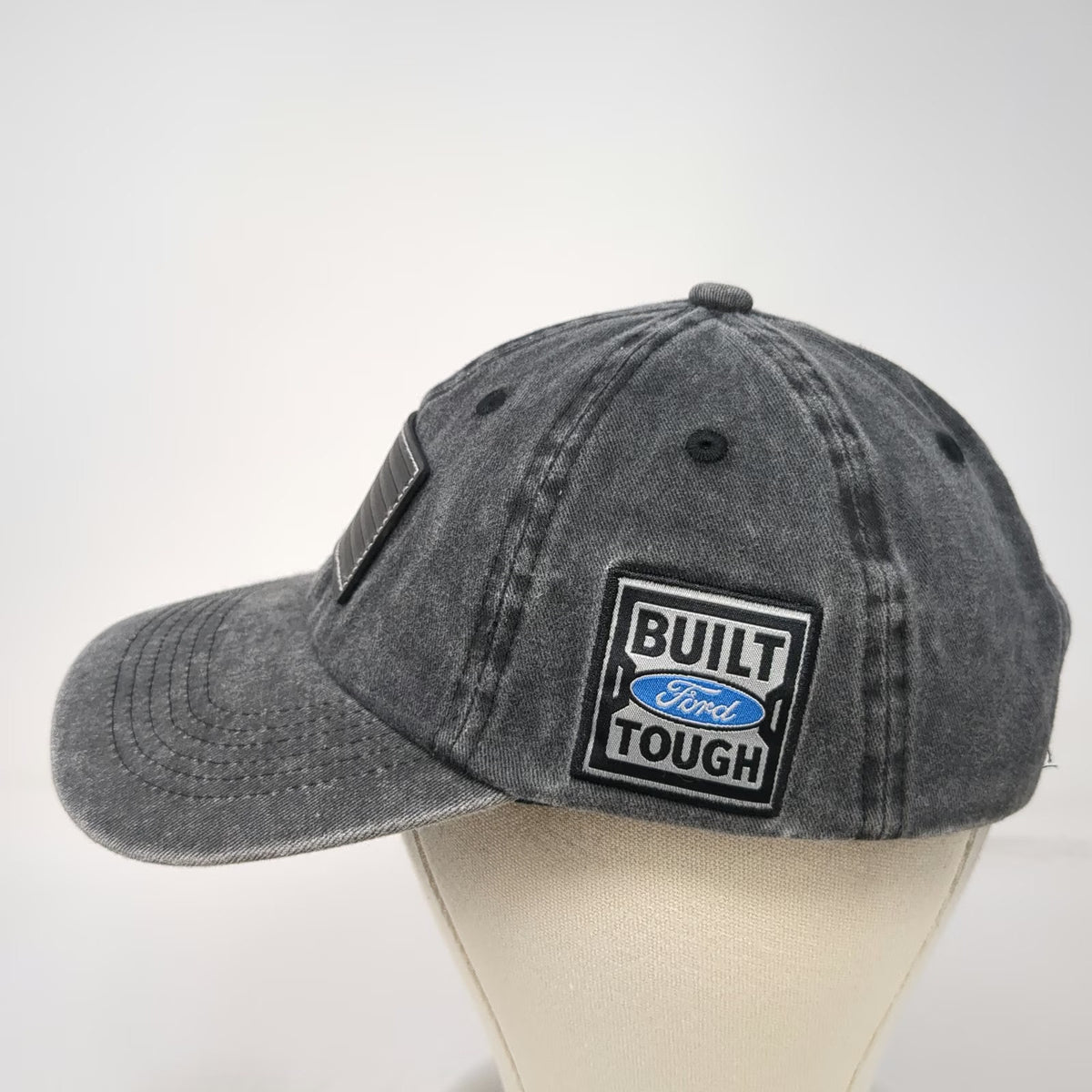 Ford Snapback Hat Gray One Size American Flag Built Tough Patch Washed Cotton