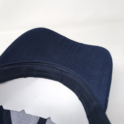 Panama Strapback Hat Blue One Size Adjustable Embroidered 6 Panel Mega Sport