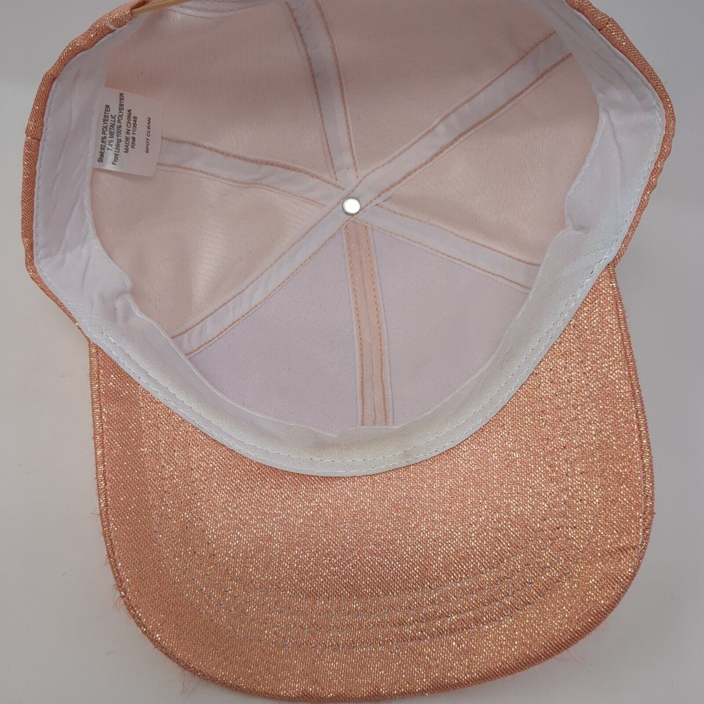 Unbranded Snapback Hat Pink One Size Adjustable Metallic Shiny 6 Panel