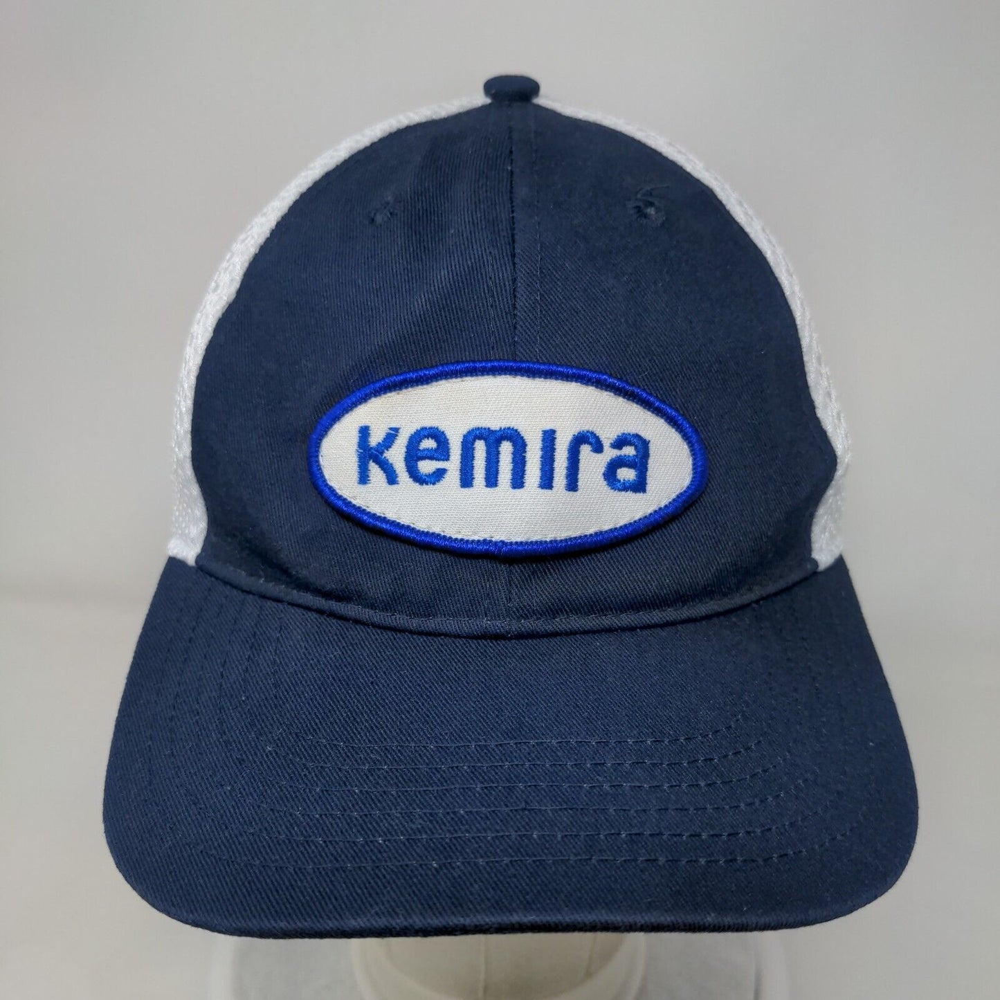 Kemira Patch Strapback Mesh Back Hat Blue OSFM Adjustable Colorblock