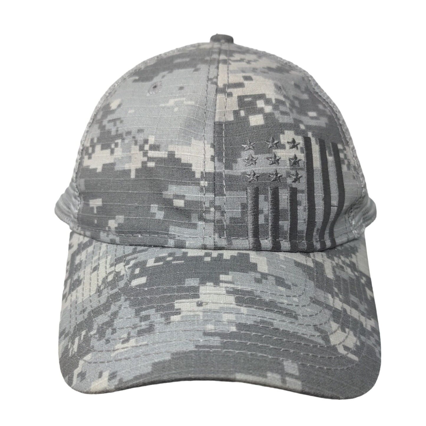 USA Flag Embroidered Snapback Trucker Hat Camouflage OS Patriotic Mesh Back