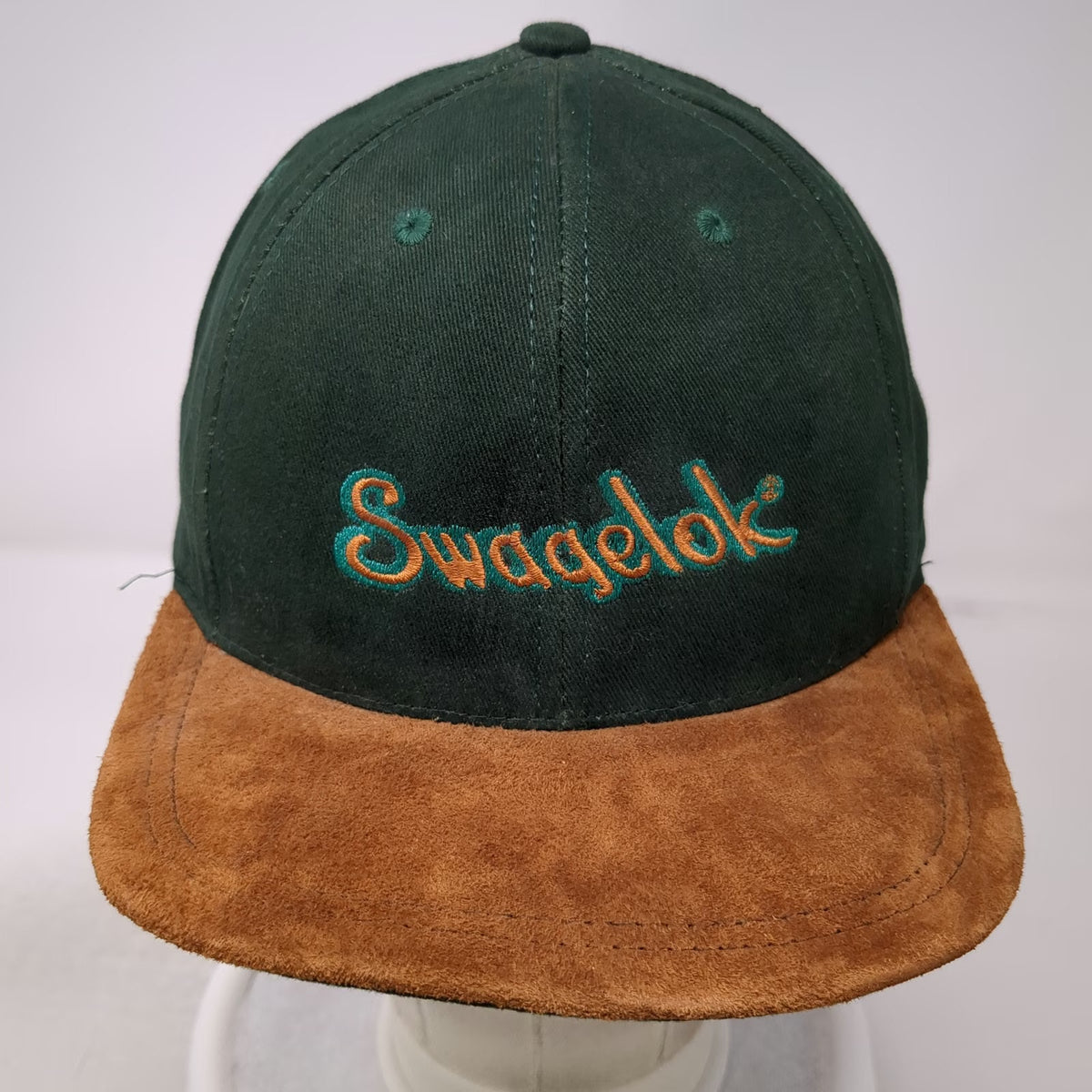 Swagelok Snapback Green Hat One Size Suede Brim Embroidered USA Made Industrial