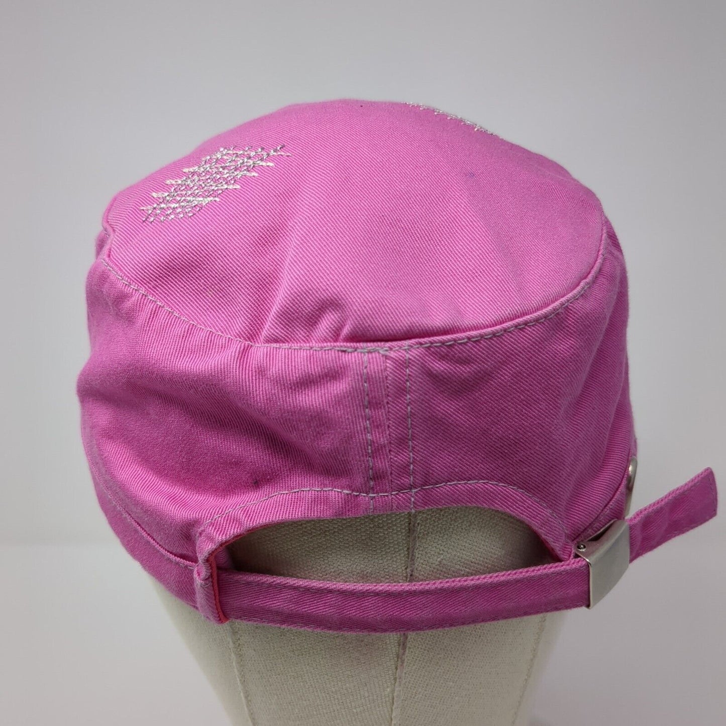 In Pink Cadet Army Cap Pink One Size Adjustable Embroidered Distressed Cotton