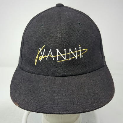 Yupoong Cap Gray World Tour Yanni Musician Concert Slideback Hat Vintage 90's