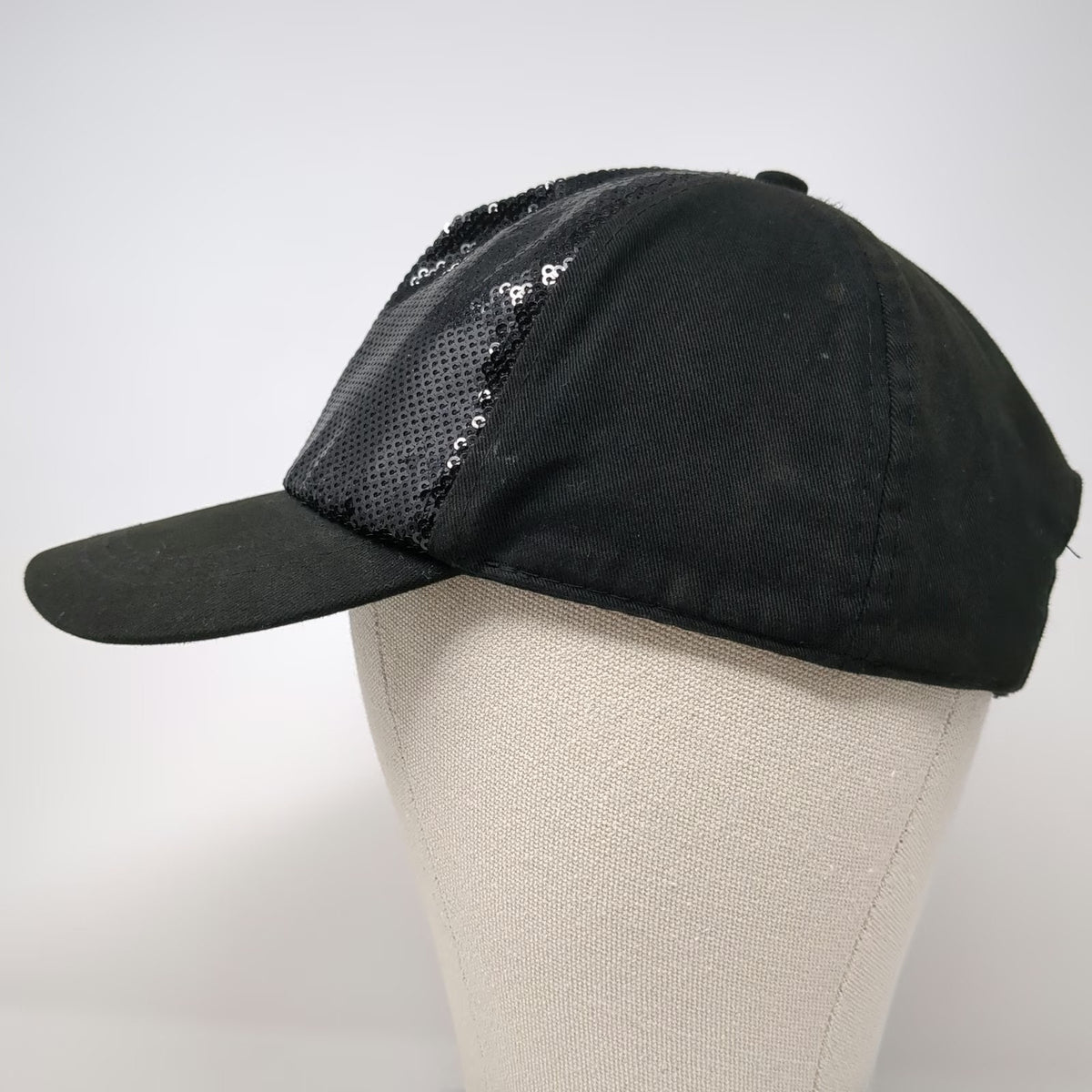 K Accessories 5 Panel Hat Black One Size Sequin Front Strapback Recycled Cap
