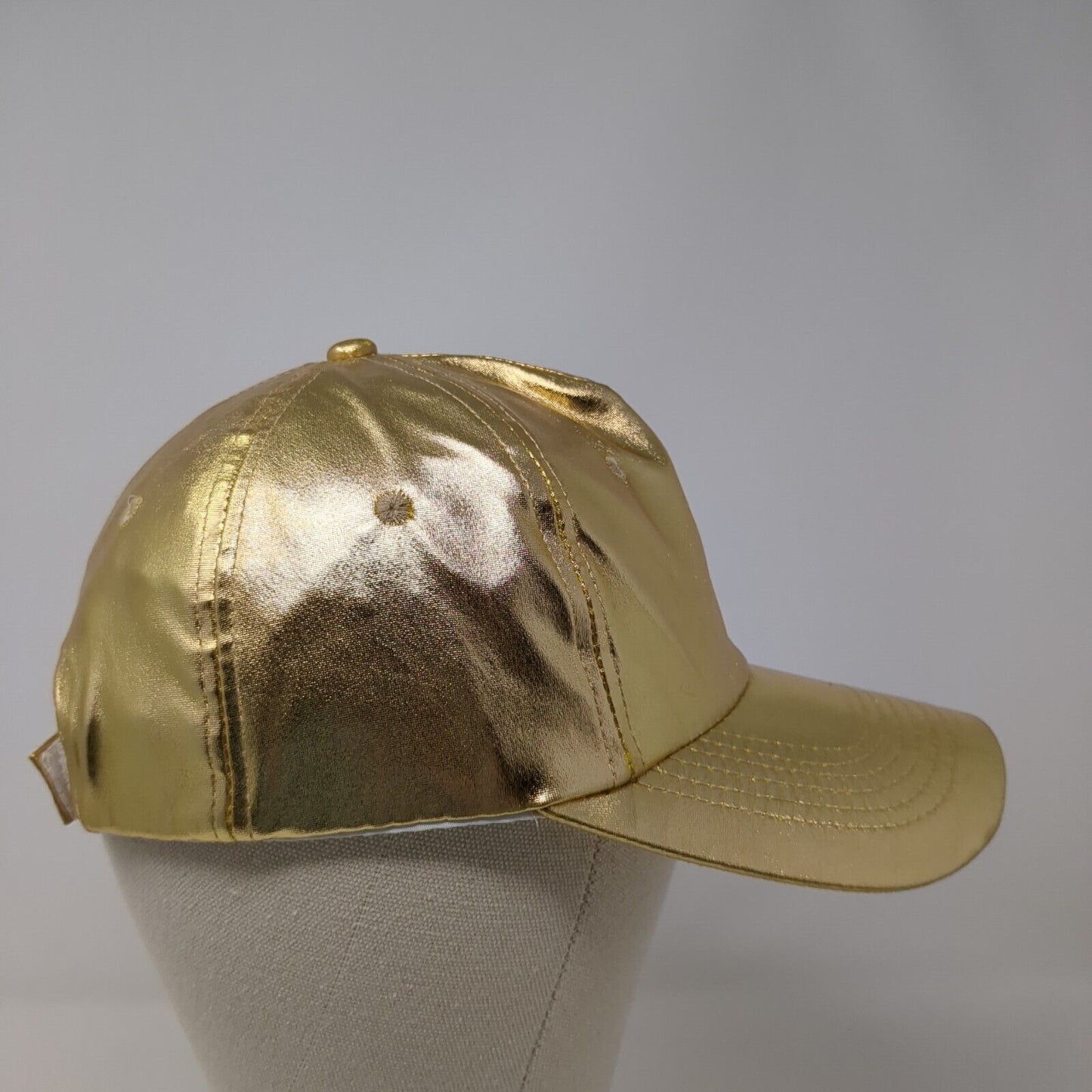 Unbranded Strapback Hat Yellow One Size Adjustable Metallic Blank