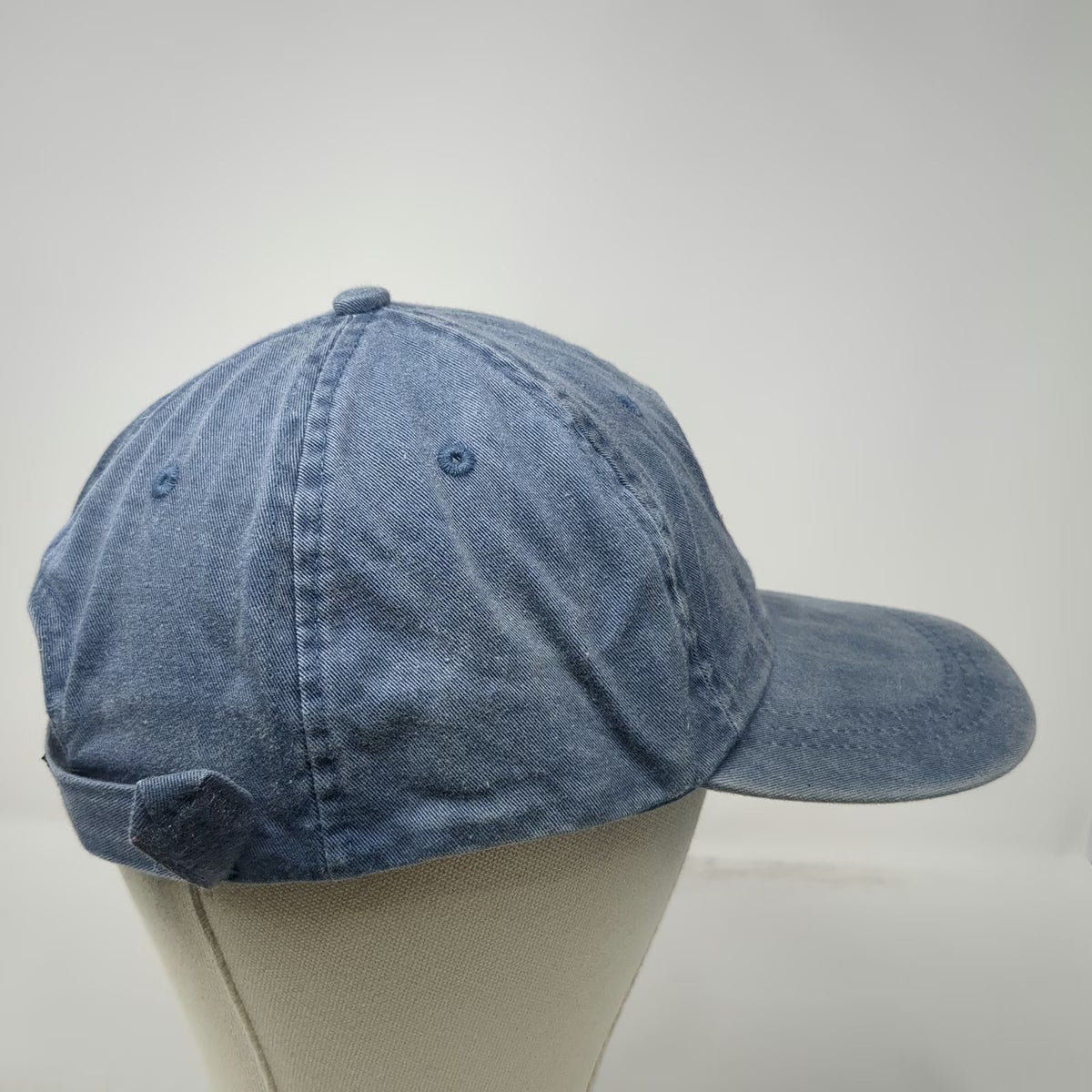 J. America Baseball Cap Blue One Size Block Island BI Patch Cotton Strapback Hat