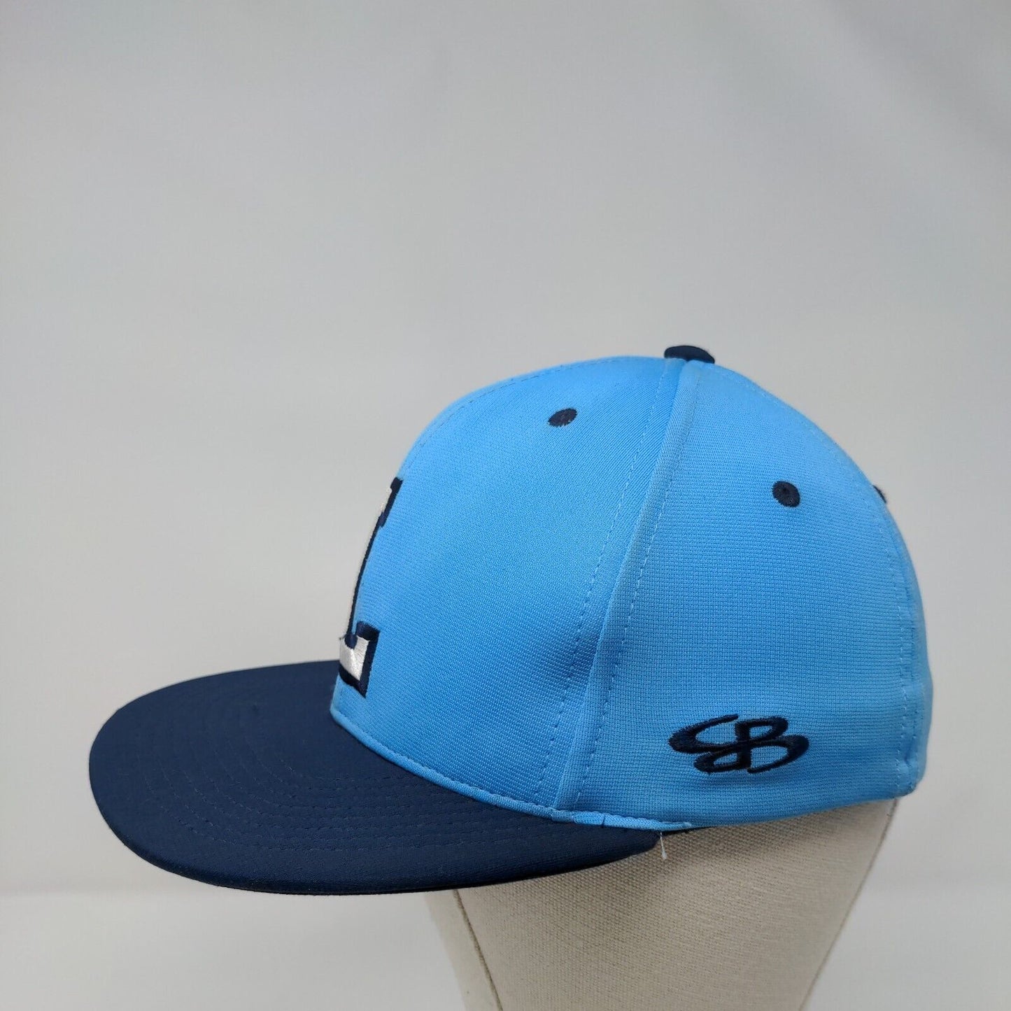 Letter L Youth Fitted Hat Blue One Size Adjustable Embroidered 6 Panel Boombah