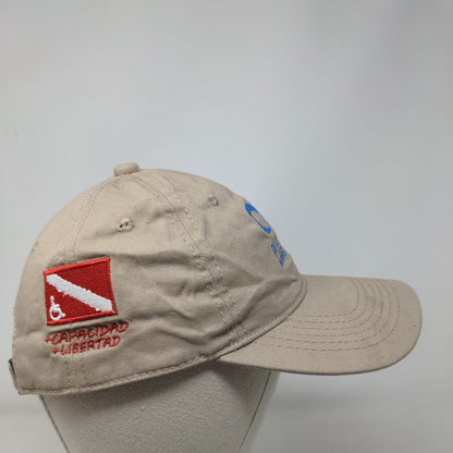 Pleamar Buceo Aventura Slideback Hat Tan One Size Embroidered Adjustable