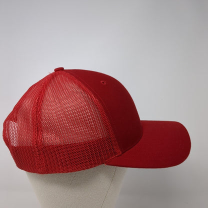 Sockeye Brewing Snapback Trucker Hat Red OS Adjustable Mesh Back Richardson