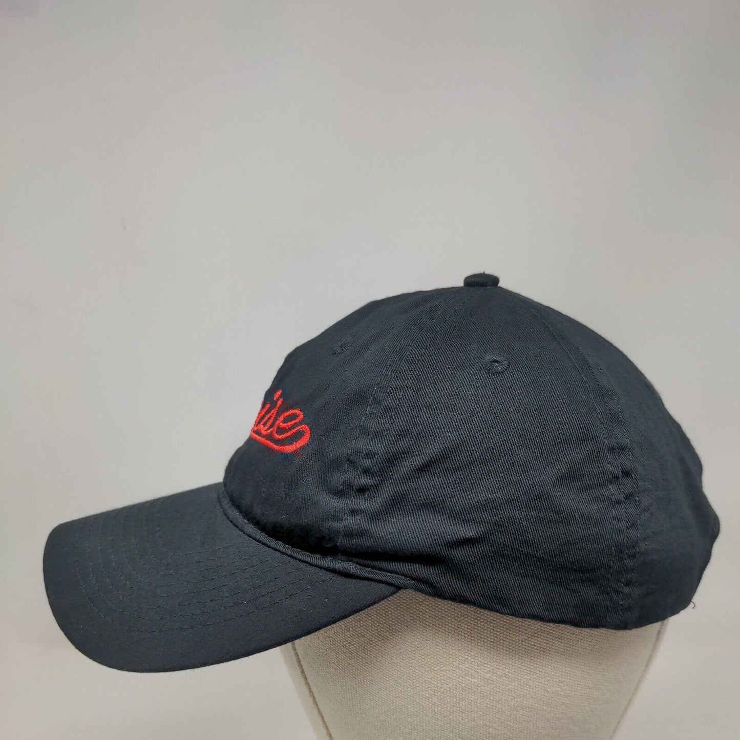 Boise Strapback Hat Black One Size Solid Embroidered Port & Company