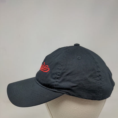 Boise Strapback Hat Black One Size Solid Embroidered Port & Company